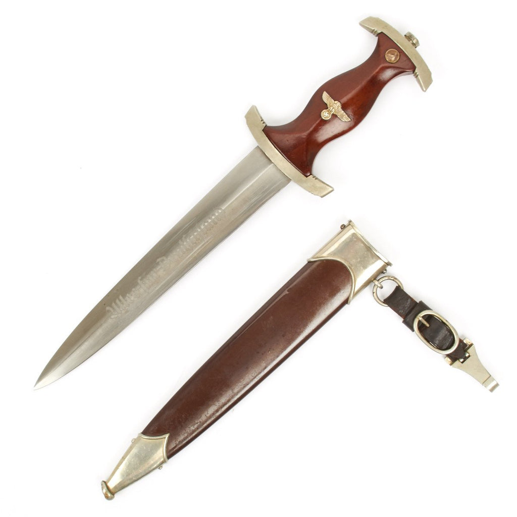 Original German WWII SA Dagger RZM M7/12 by WMW with leather Hanger - Dated 1938 Original Items