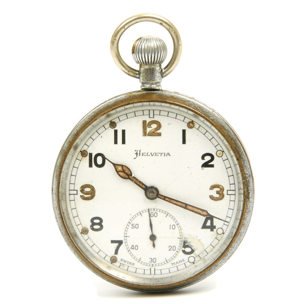 Original British WWII Army GS/TP Pocket Watch by Helvetia Fully Functional