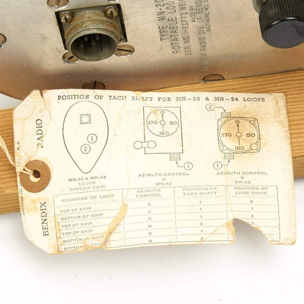 Original U.S. WWII Boeing B17 Flying Fortress Bendix Radio Loop