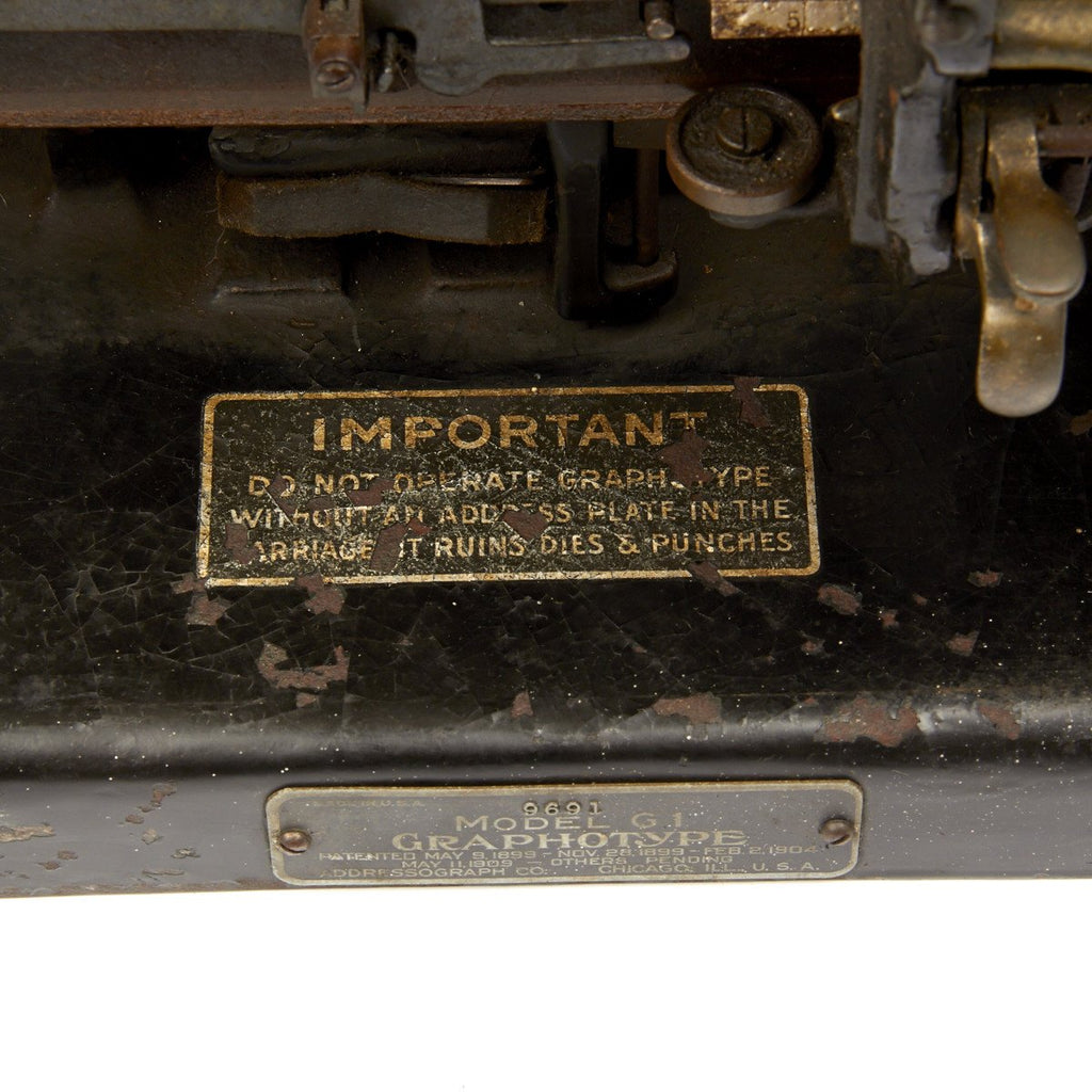 Original U.S. WWI WWII Graphotype Model G1 Dog Tag Machine - Fully ...