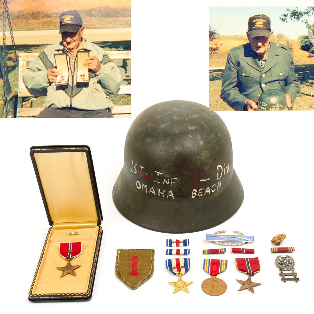 Original U.S. WWII 1st Infantry Division Double Silver Star Recipient Luftwaffe D-Day Bring Back Grouping Original Items
