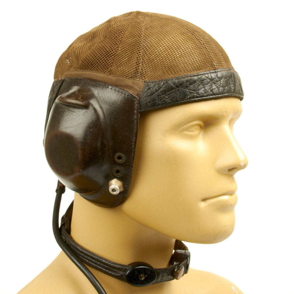 Original German WWII Luftwaffe LKpN101 Netzkopfhaube Summer Flying Helmet Original Items