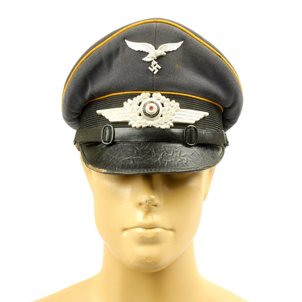 Original German WWII Luftwaffe Flight Branch Visor Cap Original Items