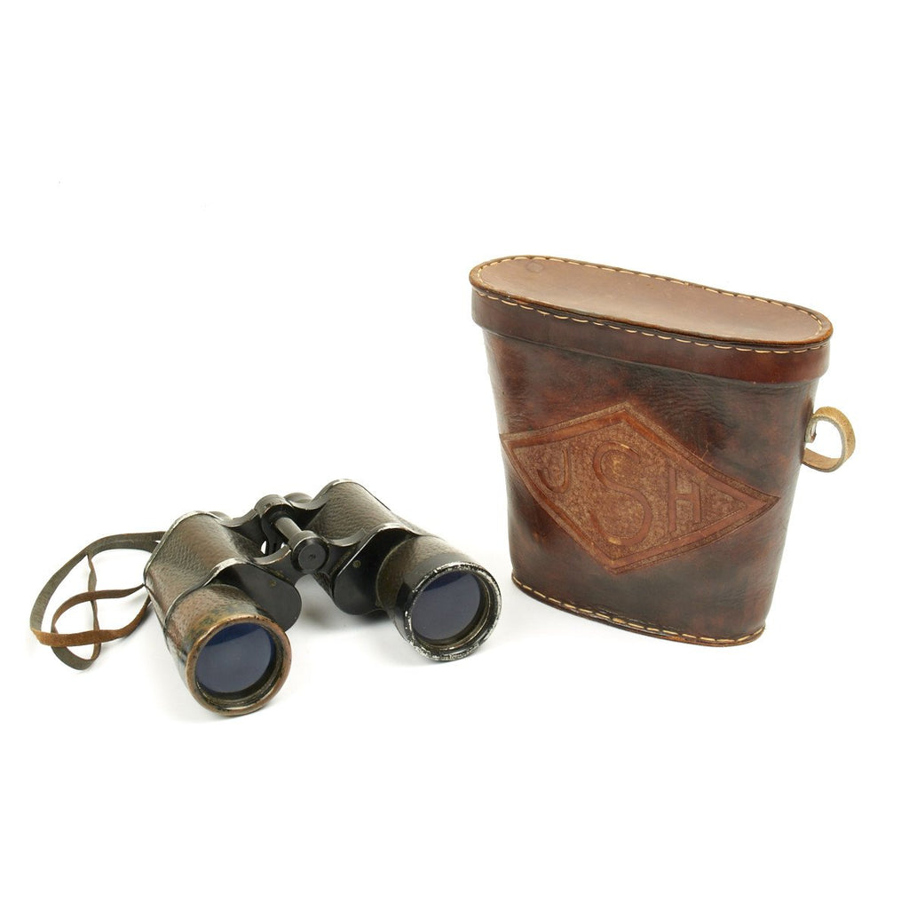 Original German WWII U-Boat Kriegsmarine 7x50 Binoculars with USGI Custom Made Leather Case Original Items