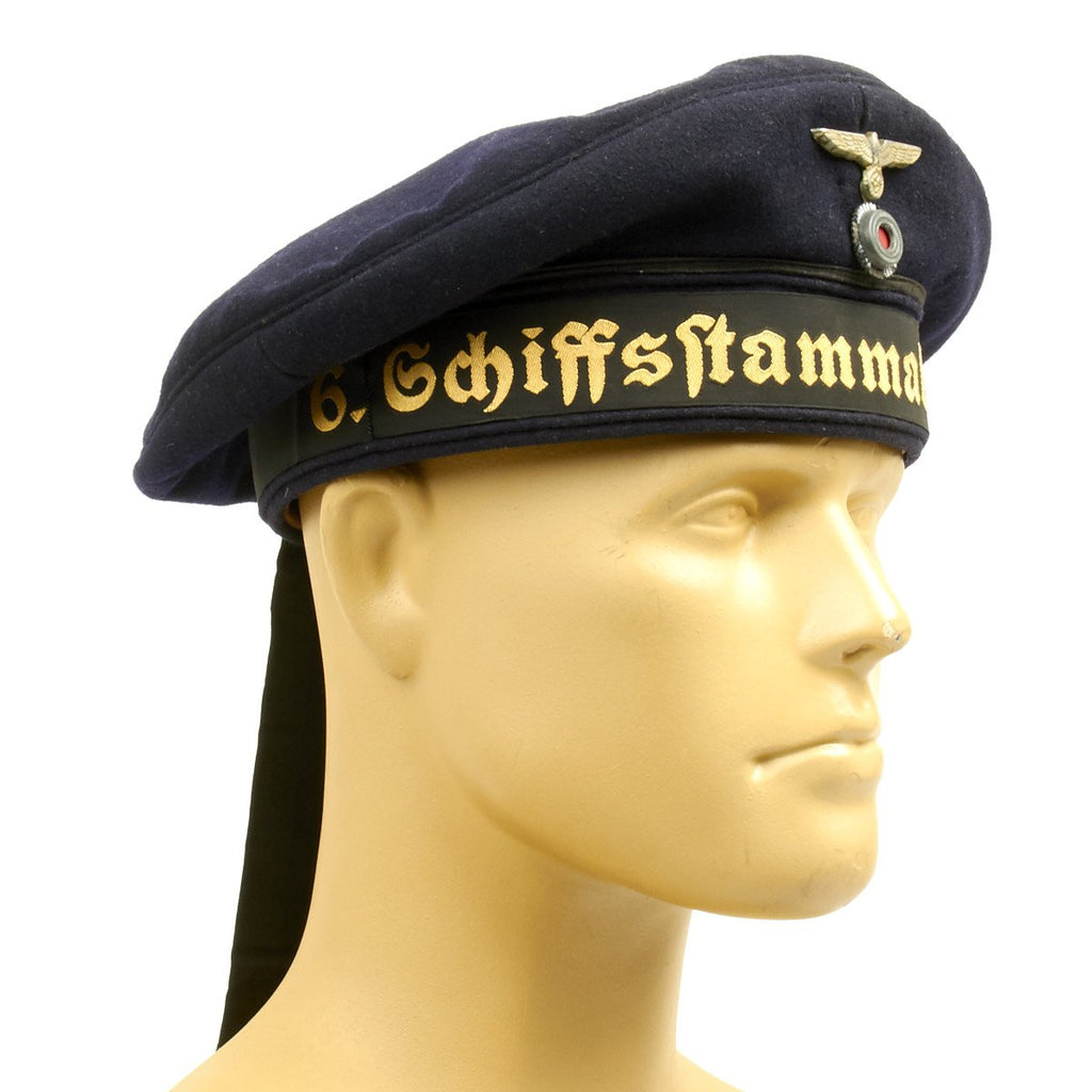 Original German WWII Naval Kriegsmarine Donald Duck Cap Tellemutze - Dated 1940 Original Items
