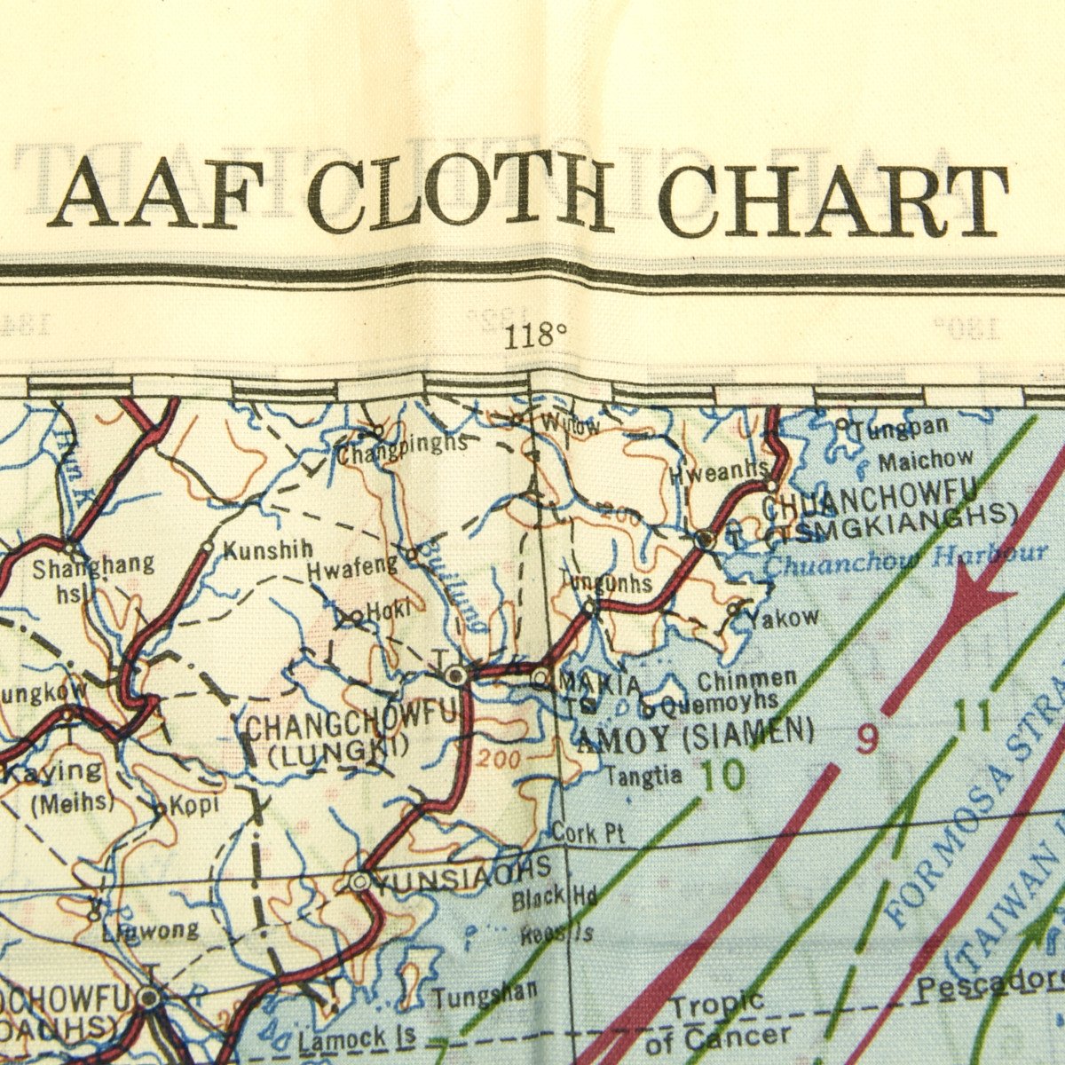 US WWII AAF CLOTH CHART SURVIVAL MAP JAPAN & SOUTH CHINA SEA & EAST US WWII AAF CLOTH CHART SURVIVAL MAP JAPAN & SOUTH CHINA SEA & EAST