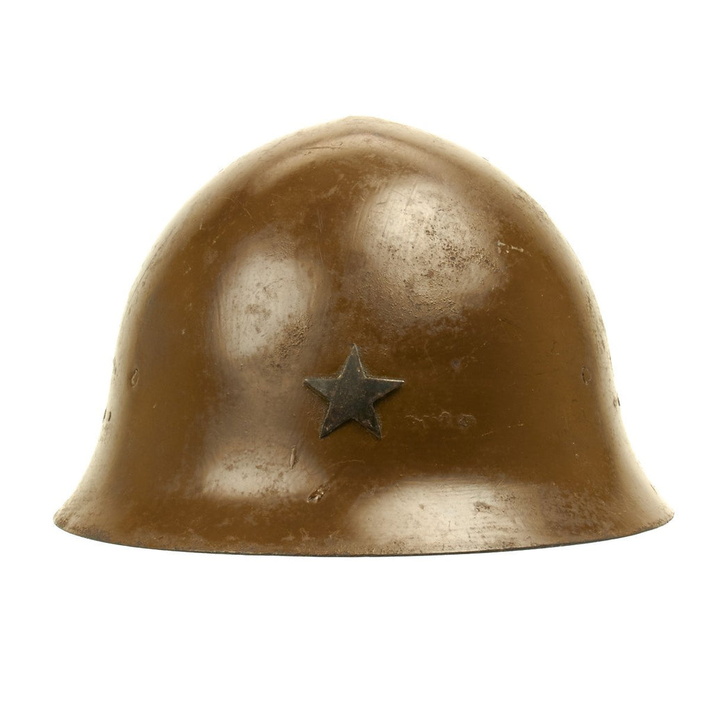 Original Japanese WWII Tetsubo Army Combat Helmet with Complete Liner and Chinstrap Original Items