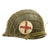Original U.S. WWII Medic 1944 M1 McCord Front Seam Helmet with Westinghouse Liner and Net Original Items