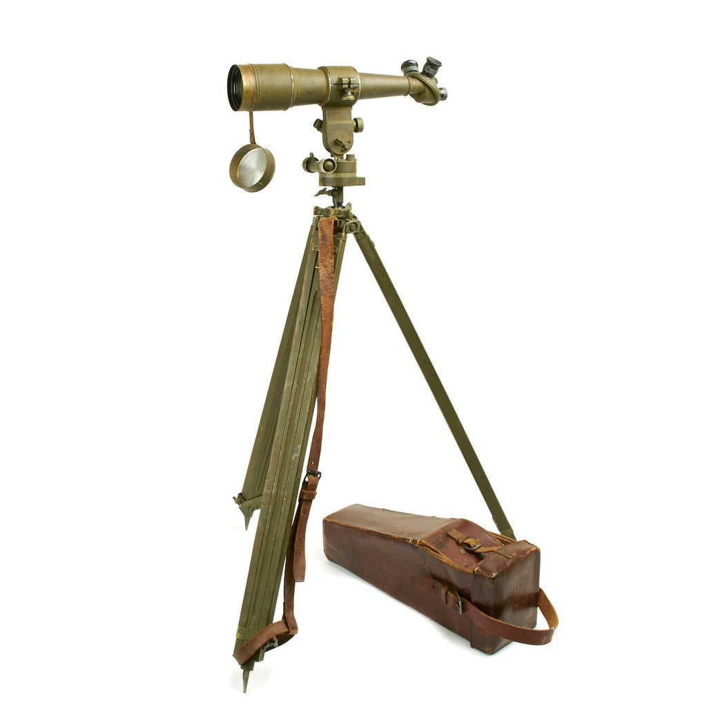 Original French WWI Longue-vue Monoculaire Telescope with Tripod - Dated 1917 Original Items