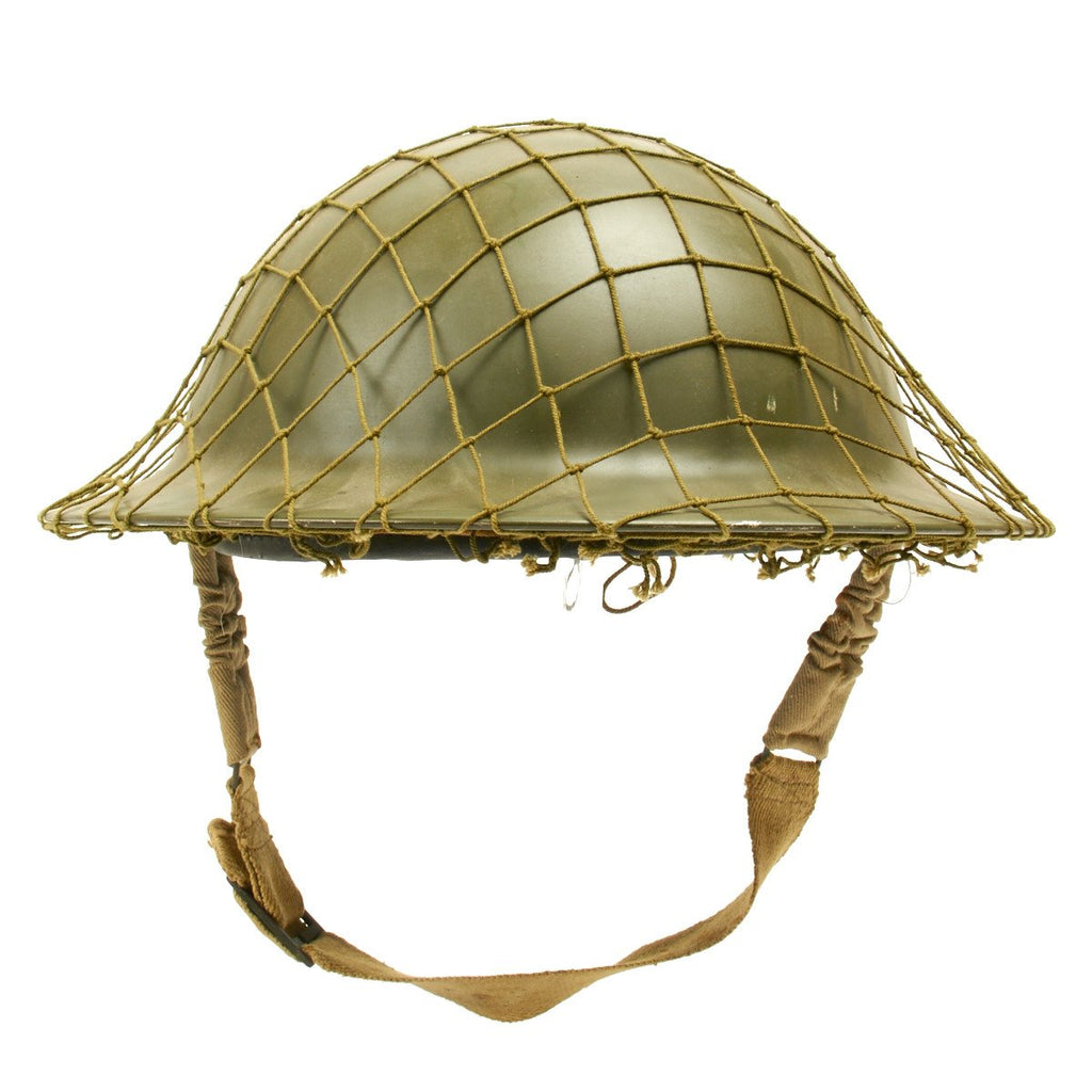 Original Canadian WWII Brodie MkII Steel Helmet with Net - Dated 1942 Original Items