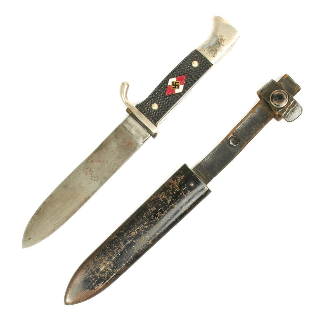 Original German WWII Hitler Youth Knife RZM M7/18 by Herder Dated 1939 Original Items