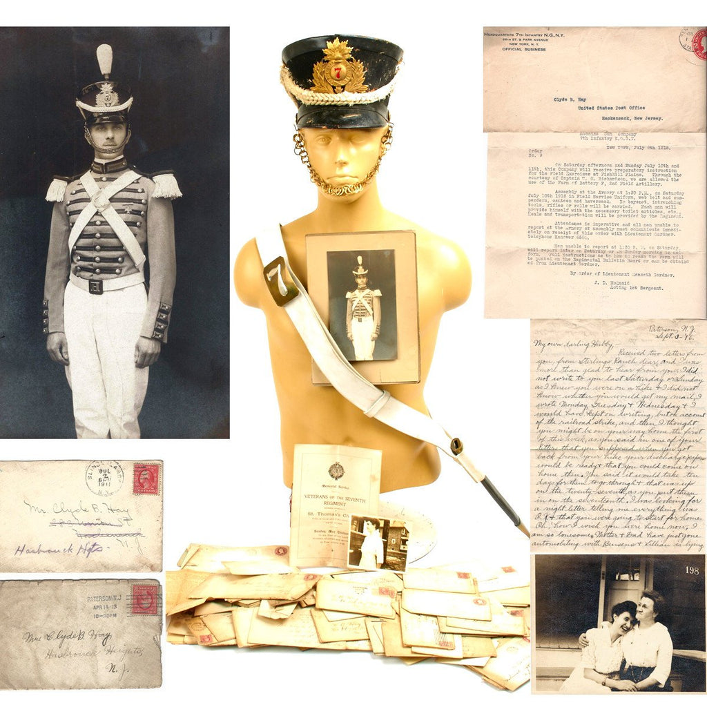 Original U.S. Pre-WWI 7th Regiment New York National Guard Named Grouping Original Items