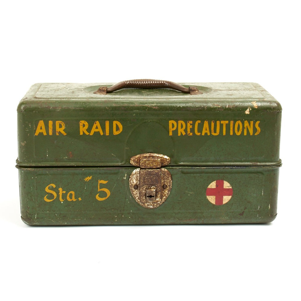Original British WWII Air Raid Precautions ARP First Aid Tool Box Original Items