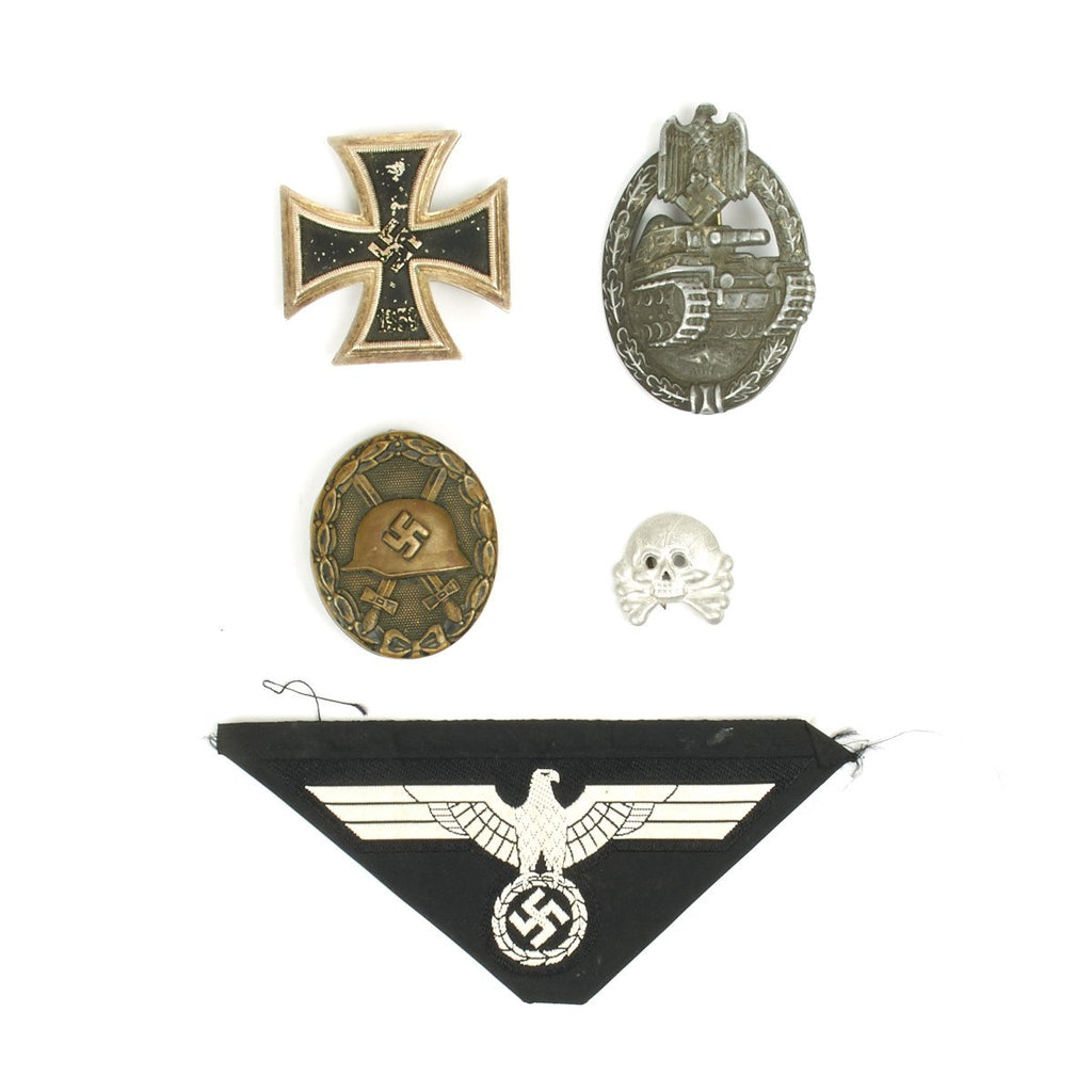 Original German WWII Panzer Medal and Insignia Grouping Original Items