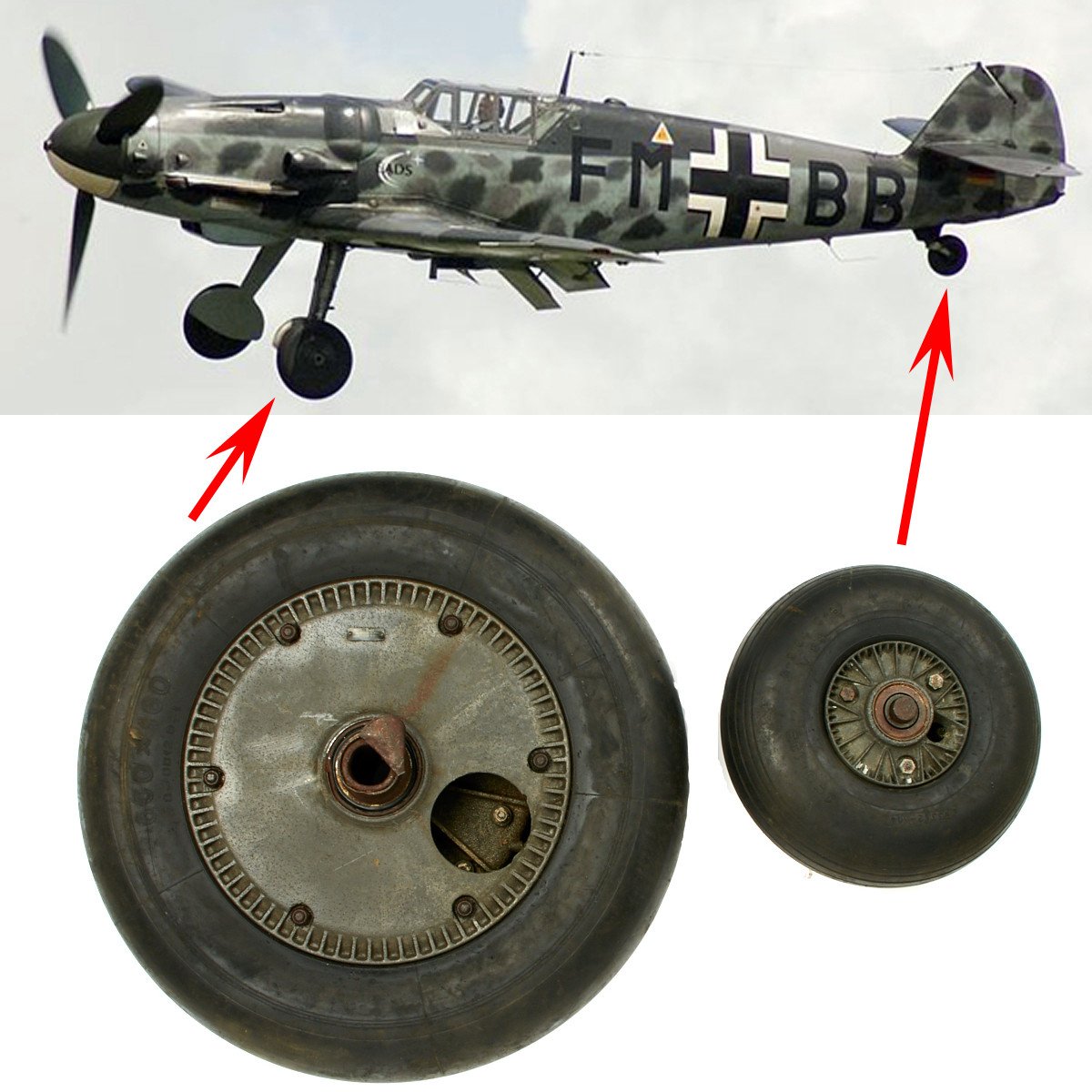 me 109 landing gear Original German WWII Luftwaffe Messerschmitt Bf 109 Landing Gear Wheel Set