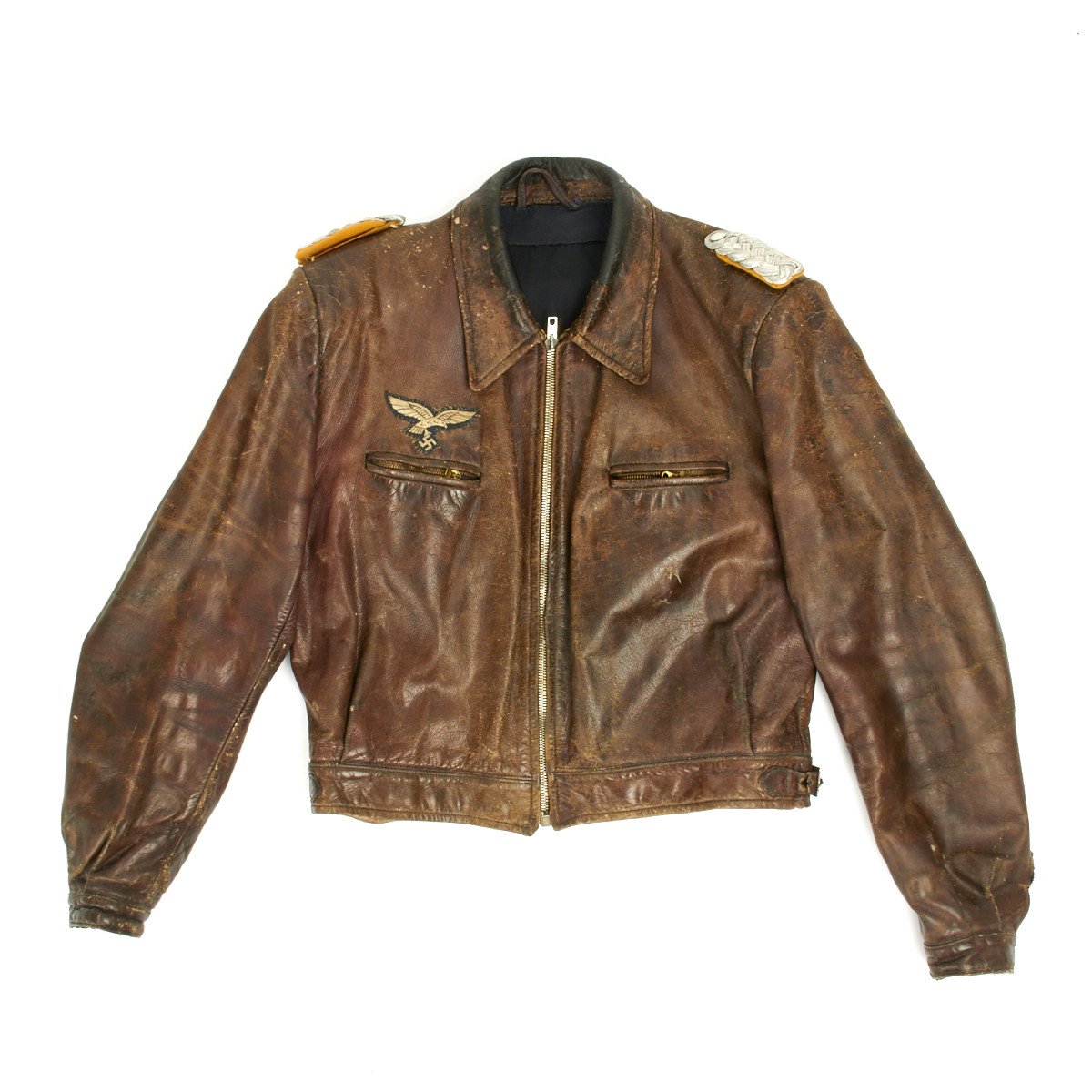 Original German WWII Luftwaffe Fighter Pilot Leather Flight Jacket ...