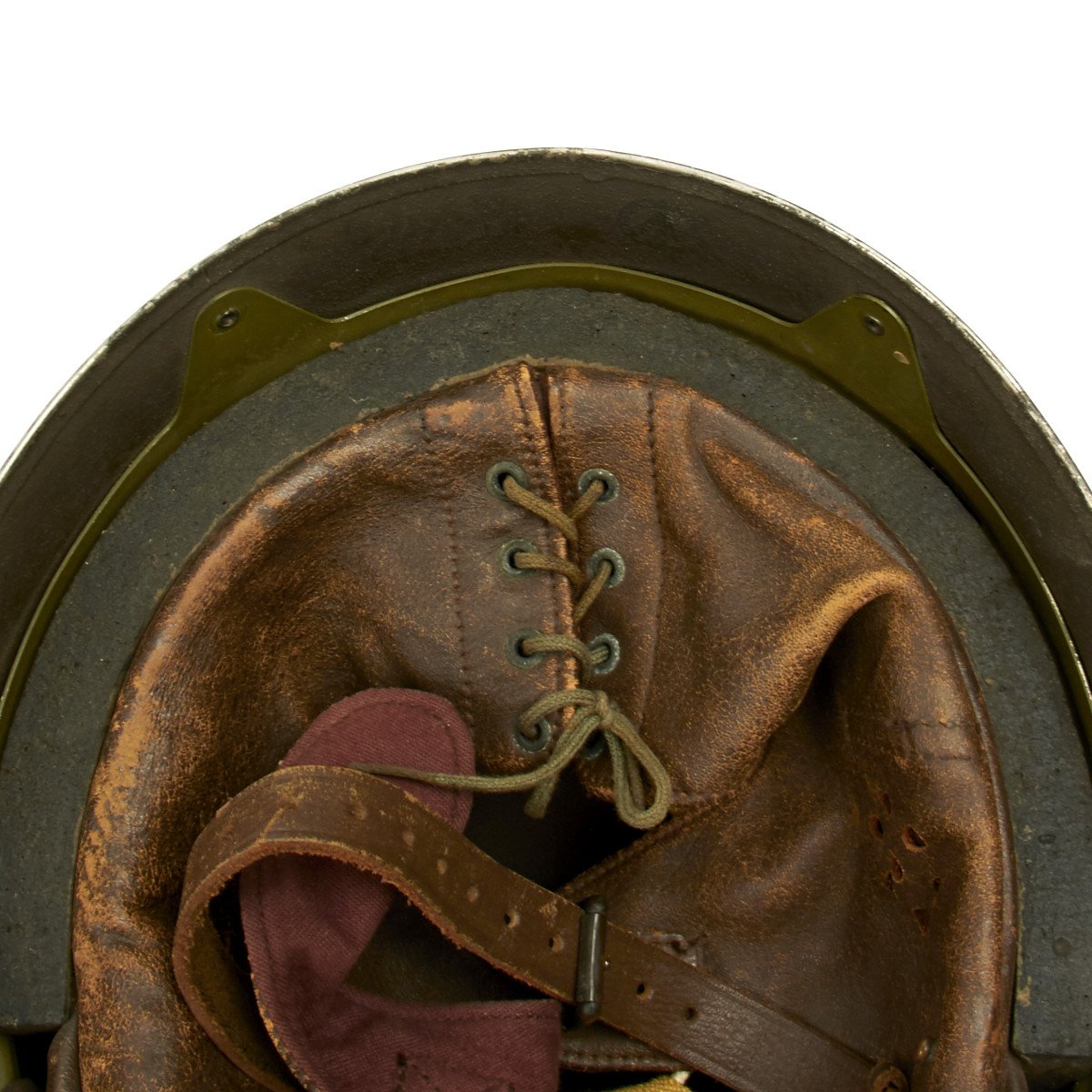 Original WWII British MkI Dispatch Rider Helmet Marked BS 1944 - Size 7 ...