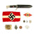 Original German WWII Hitler Youth Medal and Insignia Grouping with HJ Knife Original Items