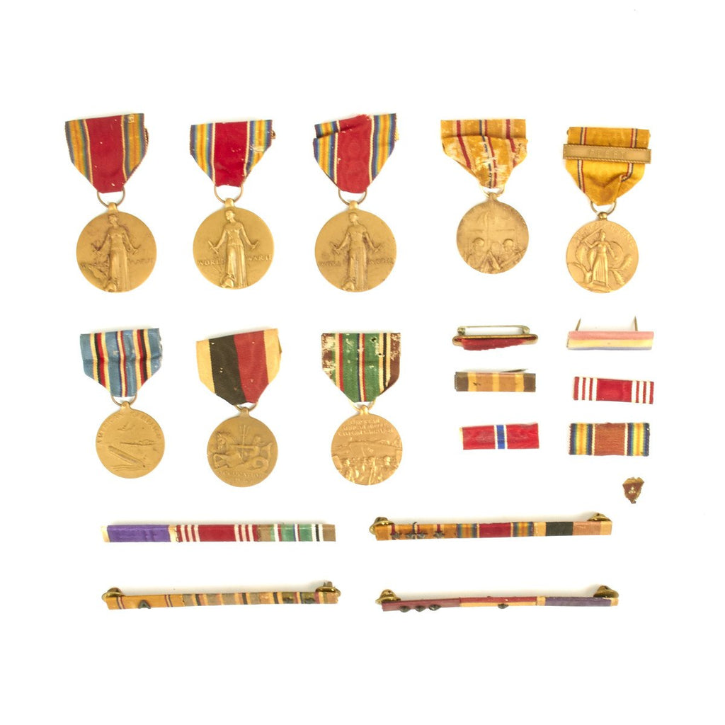 Original U.S. WWII Service Campaign Medal Set Original Items