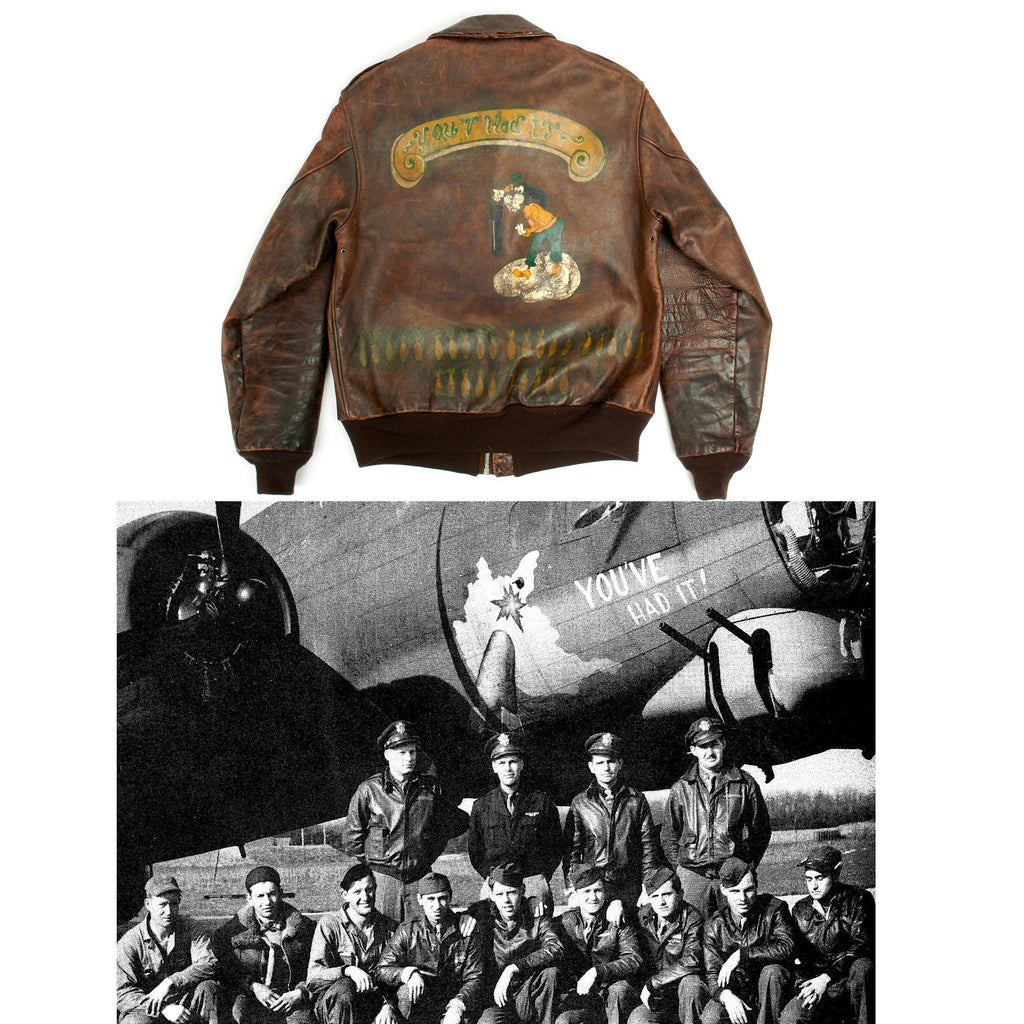 Original U.S. WWII B-17 305th BG You've Had It with Goofy Disney Character A-2 Flight Jacket Original Items