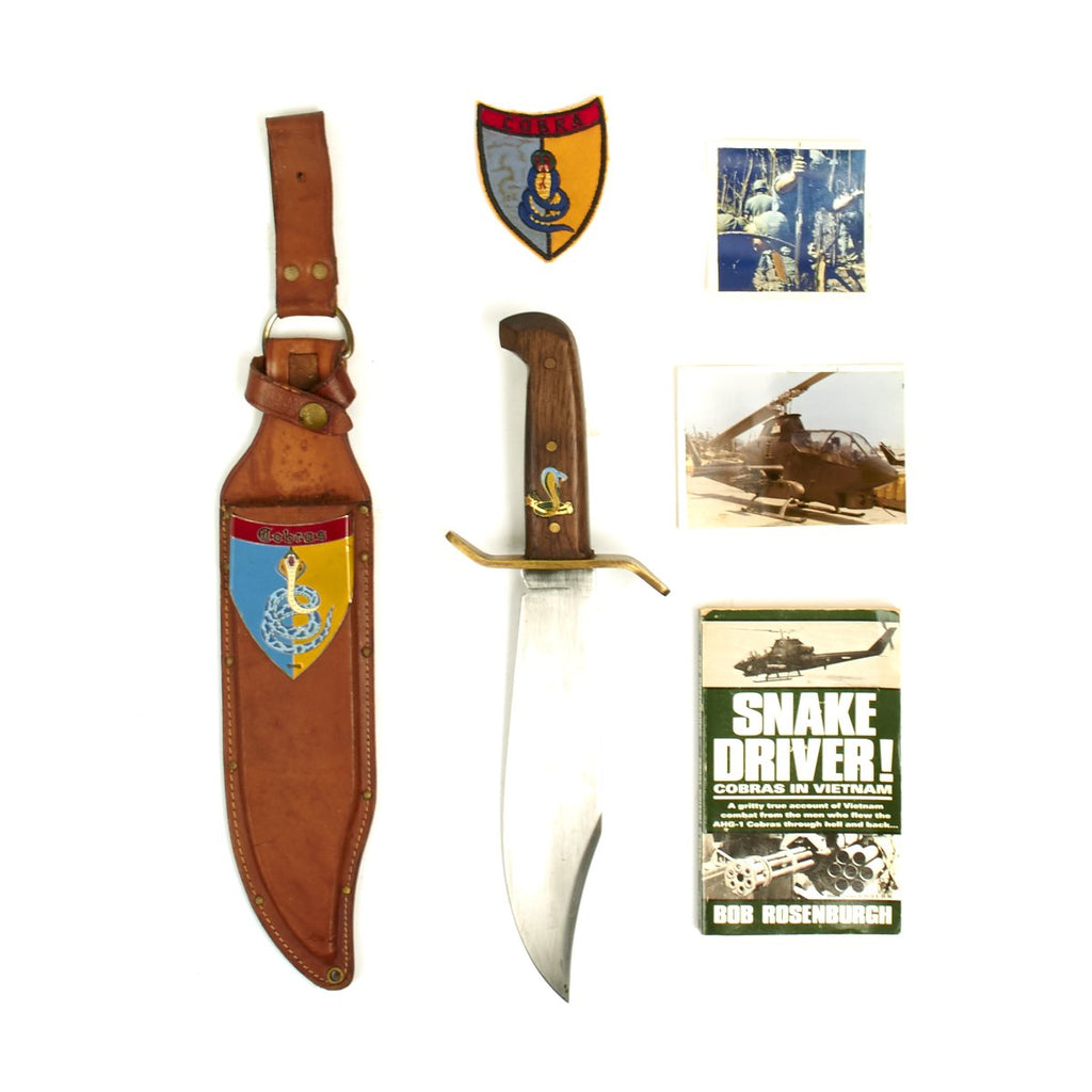 Original U.S. Vietnam War AH-1 Cobra Attack Helicopter Bowie Knife Grouping Original Items