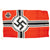 Original German WWII Battle Flag with Wartime Markings 80cm x 135cm Original Items