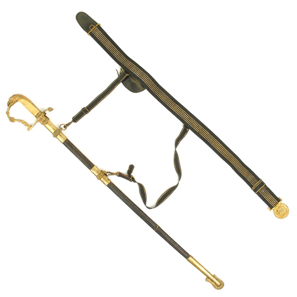 Original U.S. War of 1812 Eagle Head USMC Saber with Original Sword Belt Original Items