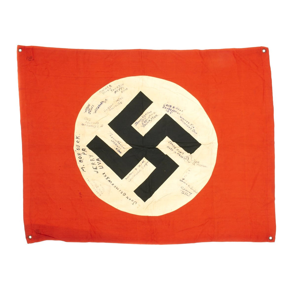 Original German WWII Tank Identification Swastika Flag USGI Signed  60th Infantry Regiment Bring Back Trophy Original Items