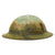 Original U.S. WWI M1917 AEF Trench Art Helmet - Zeppelin and Biplane Original Items