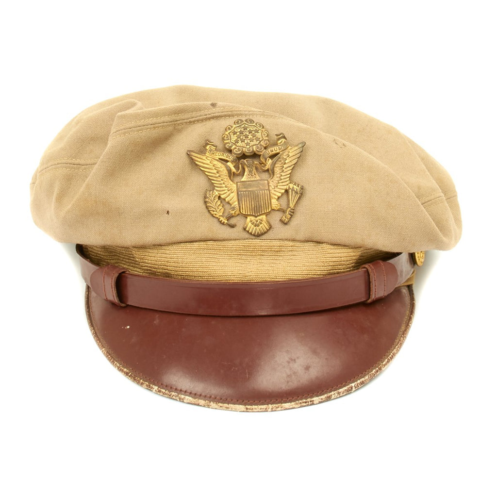 Original U.S. WWII USAAF Officer Khaki Crush Cap Original Items