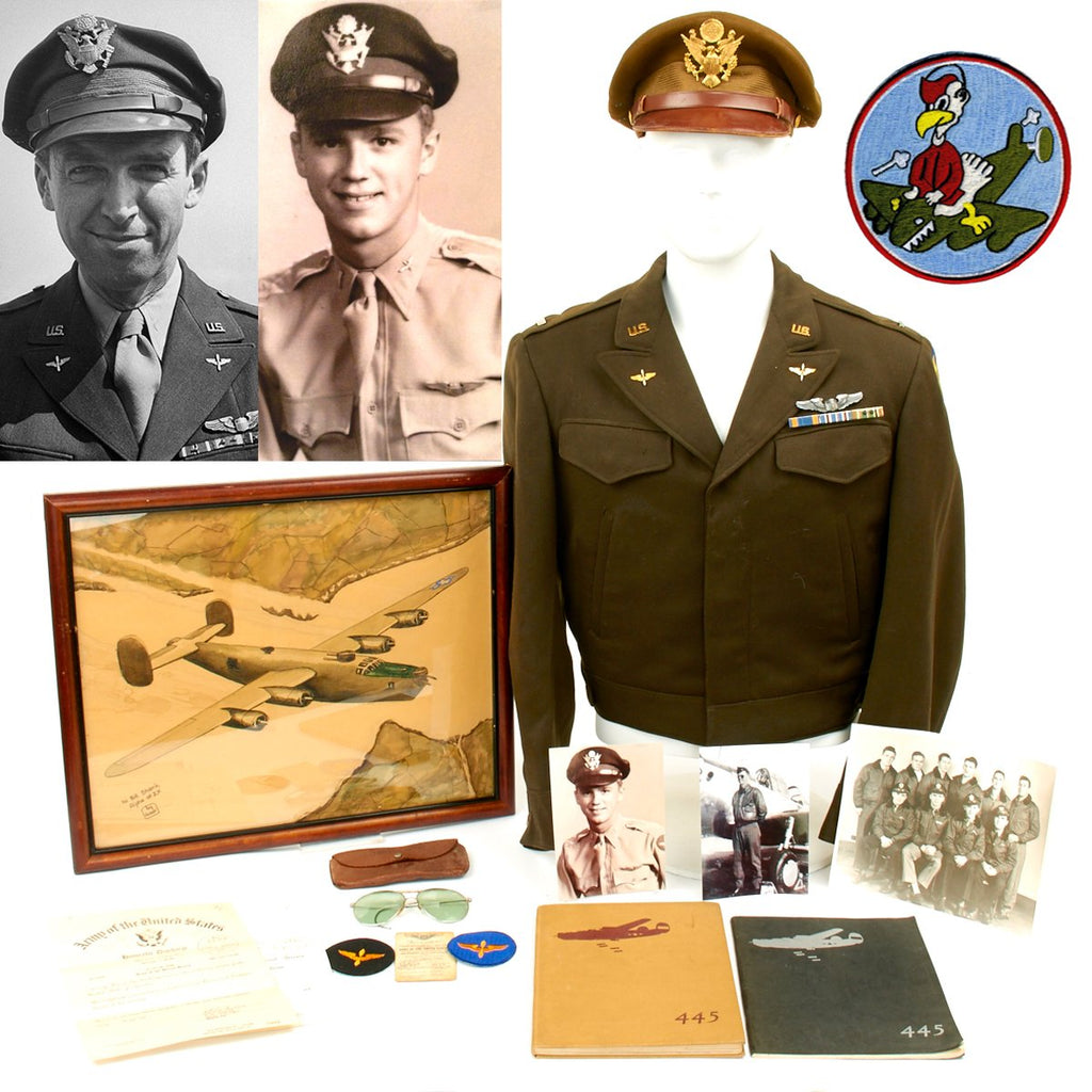 Original U.S. WWII B-24 Pilot 445th Bomb Group Actor Jimmy Stewarts Deputy Lead Grouping Original Items