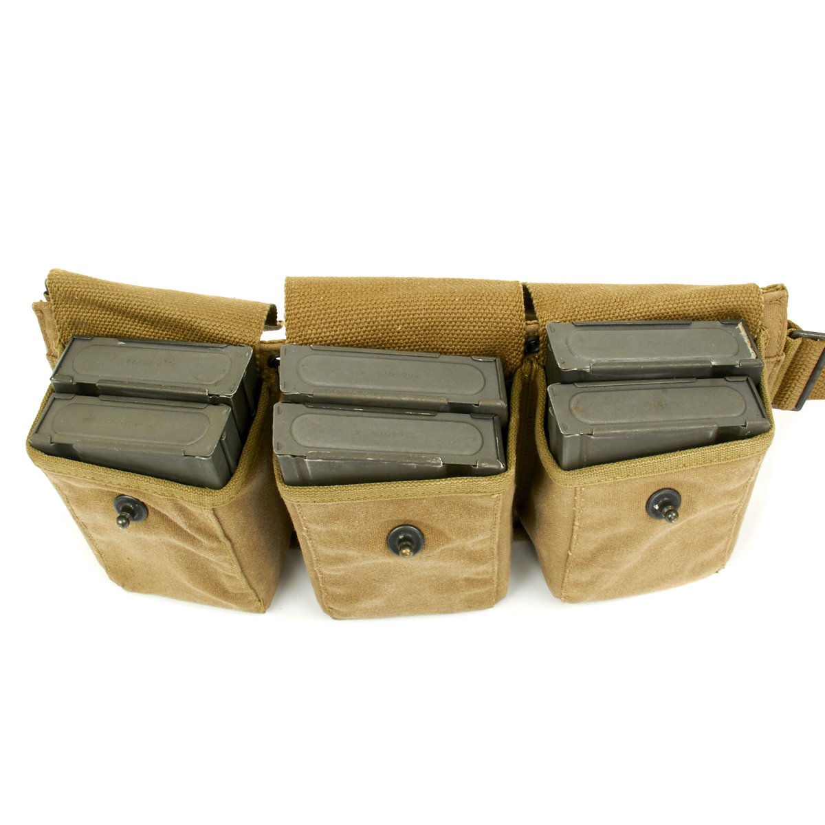 Original U.S. Browning 1918A2 BAR Magazine Belt with Magazines – International Military Antiques Original U.S. Browning 1918A2 BAR Magazine Belt with Magazines – International Military Antiques