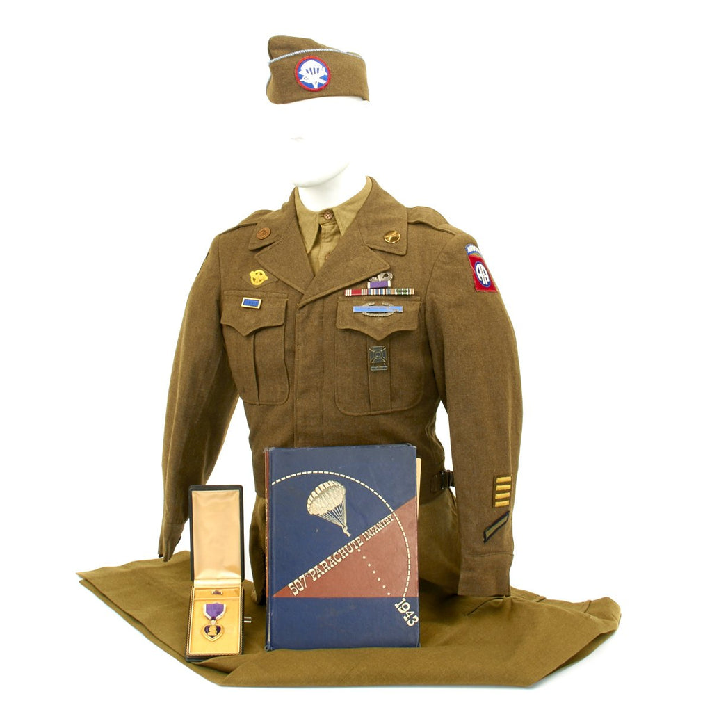 Original U.S. WWII 507th Parachute Infantry Regiment (507th PIR) Named Grouping - Dropped on D-Day Original Items