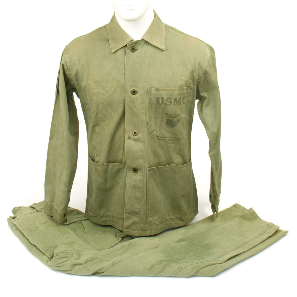 Original U.S. WWII USMC HBT Herringbone Twill P41 Utility Combat Uniform Original Items
