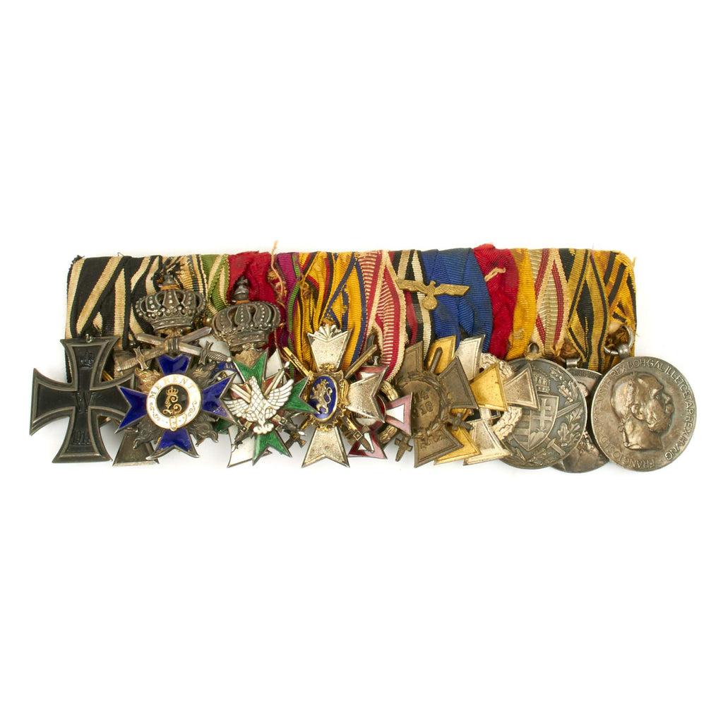 Original German WWI WWII High Ranking Officer Medal Bar - 13 Medals Original Items