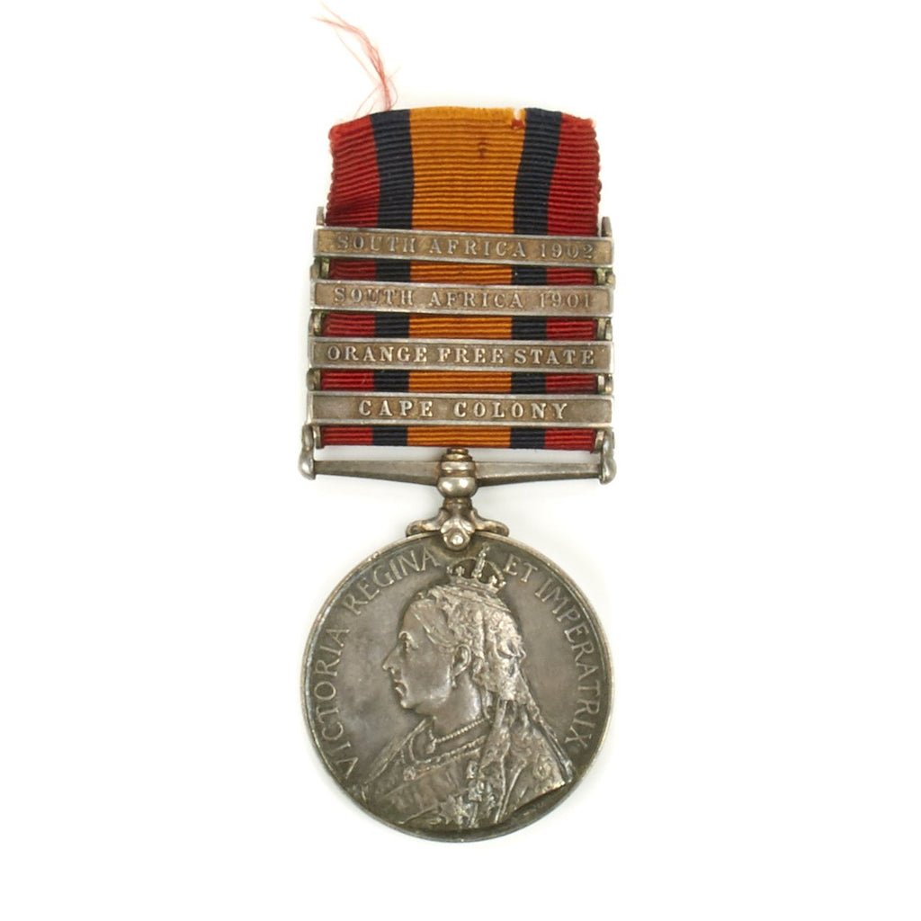 Original British Second Boer War Named Queen's South Africa Medal with 4 Clasps Original Items
