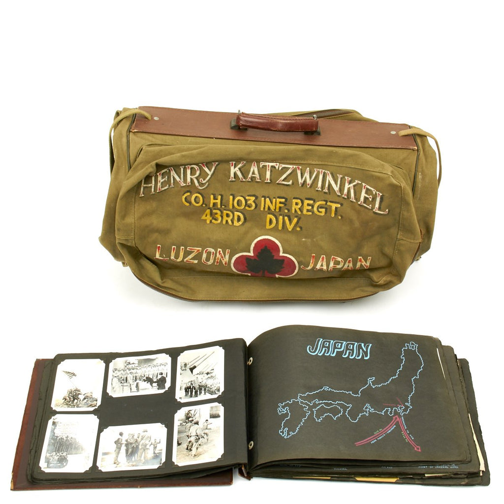 Original U.S. WWII 103rd Infantry Regiment Named Grouping and Photo Album - Philippines and Japan Original Items
