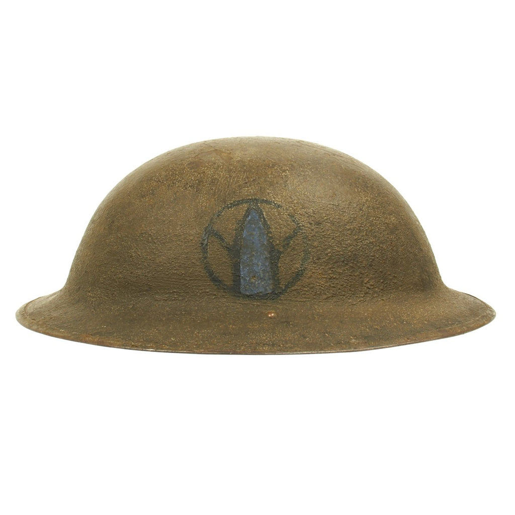 Original U.S. WWI M1917 Doughboy Named Helmet - 89th Division The Rolling W Original Items