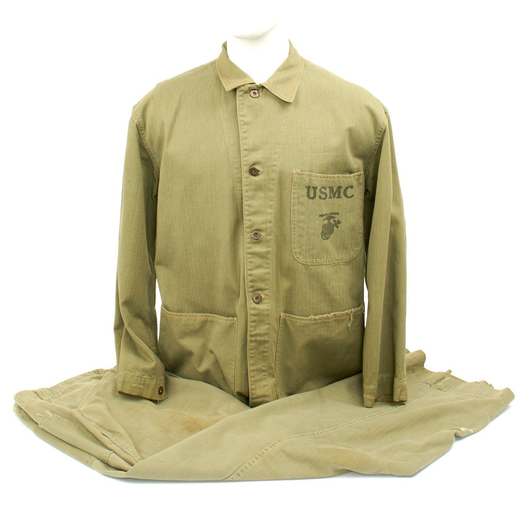 Original U.S. WWII USMC Battle of Iwo Jima Named P41 Utility Combat Uniform Original Items