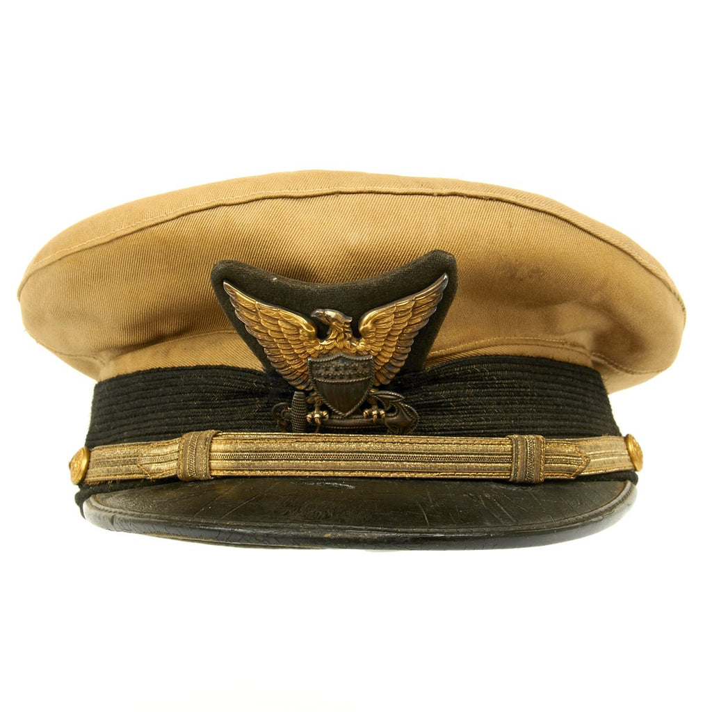 Original U.S. WWII Named Coast Guard Officer Visor Hat - Lieutenant Commander T. C. Pennock Original Items