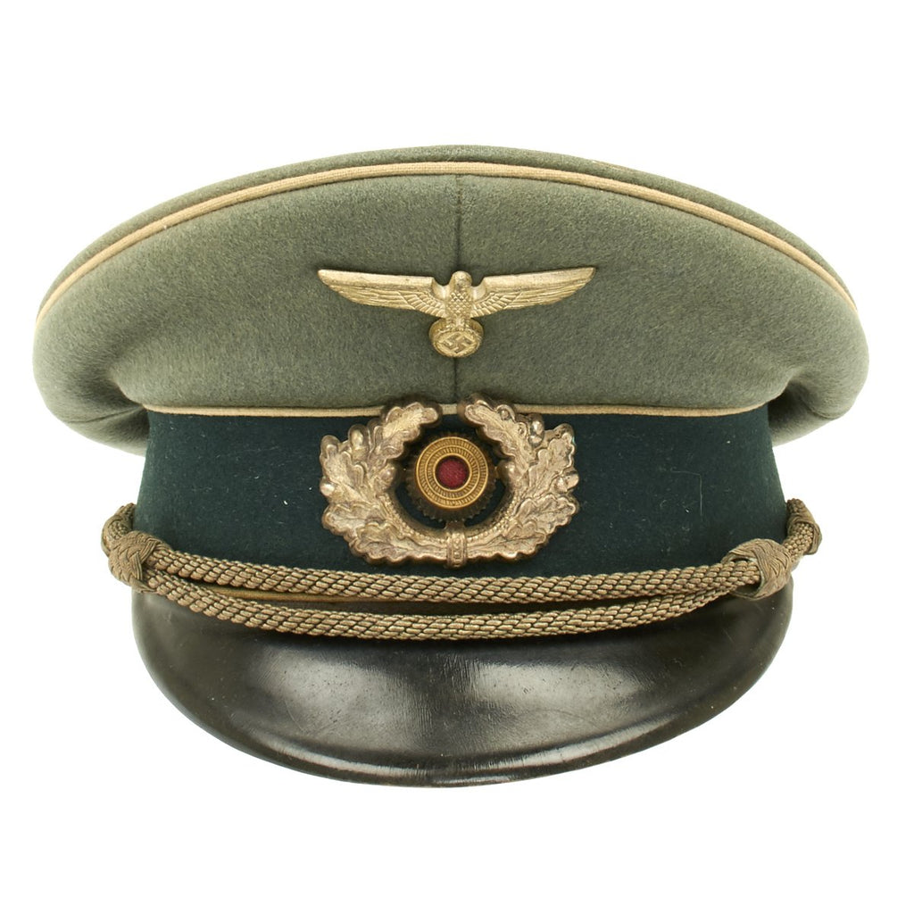 Original German WWII Army Heer Officer Visor Cap - Maker Marked Original Items