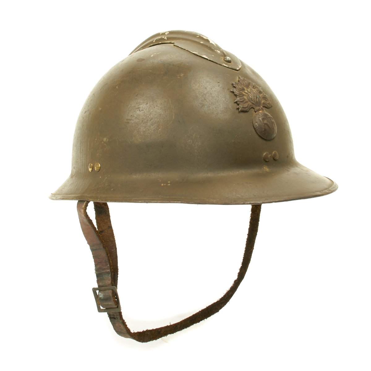 Original French WWII Model 1926 Adrian Infantry Helmet with RF Badge – International Military Antiques