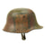 Original German WWI M17 Stahlhelm Helmet with Original Camouflage Paint and Liner with Chinstrap Original Items