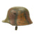 Original German WWI M17 Stahlhelm Helmet with Original Camouflage Paint and Liner with Chinstrap Original Items
