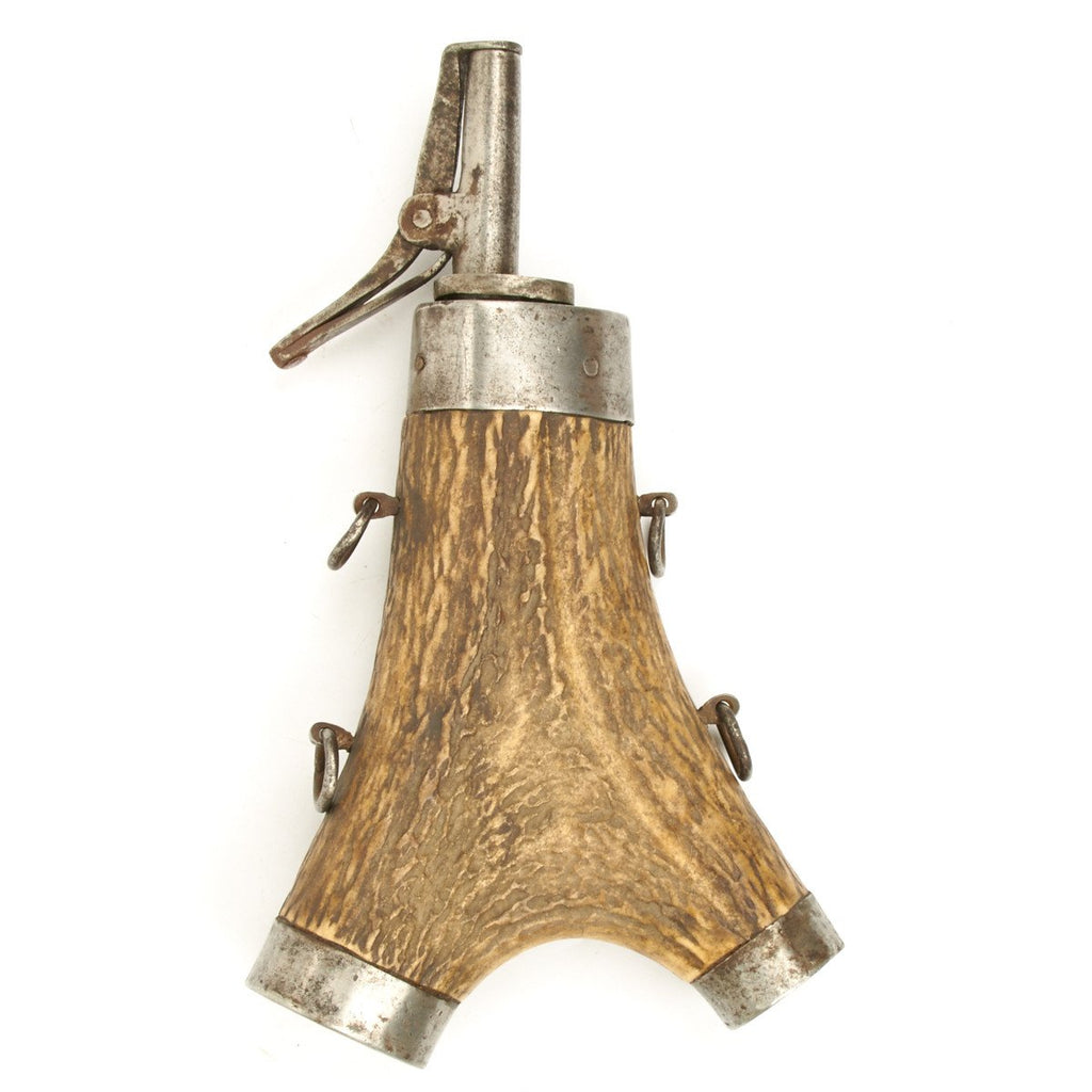 Original 17th Century Germanic Region Stag Horn Powder Flask Original Items