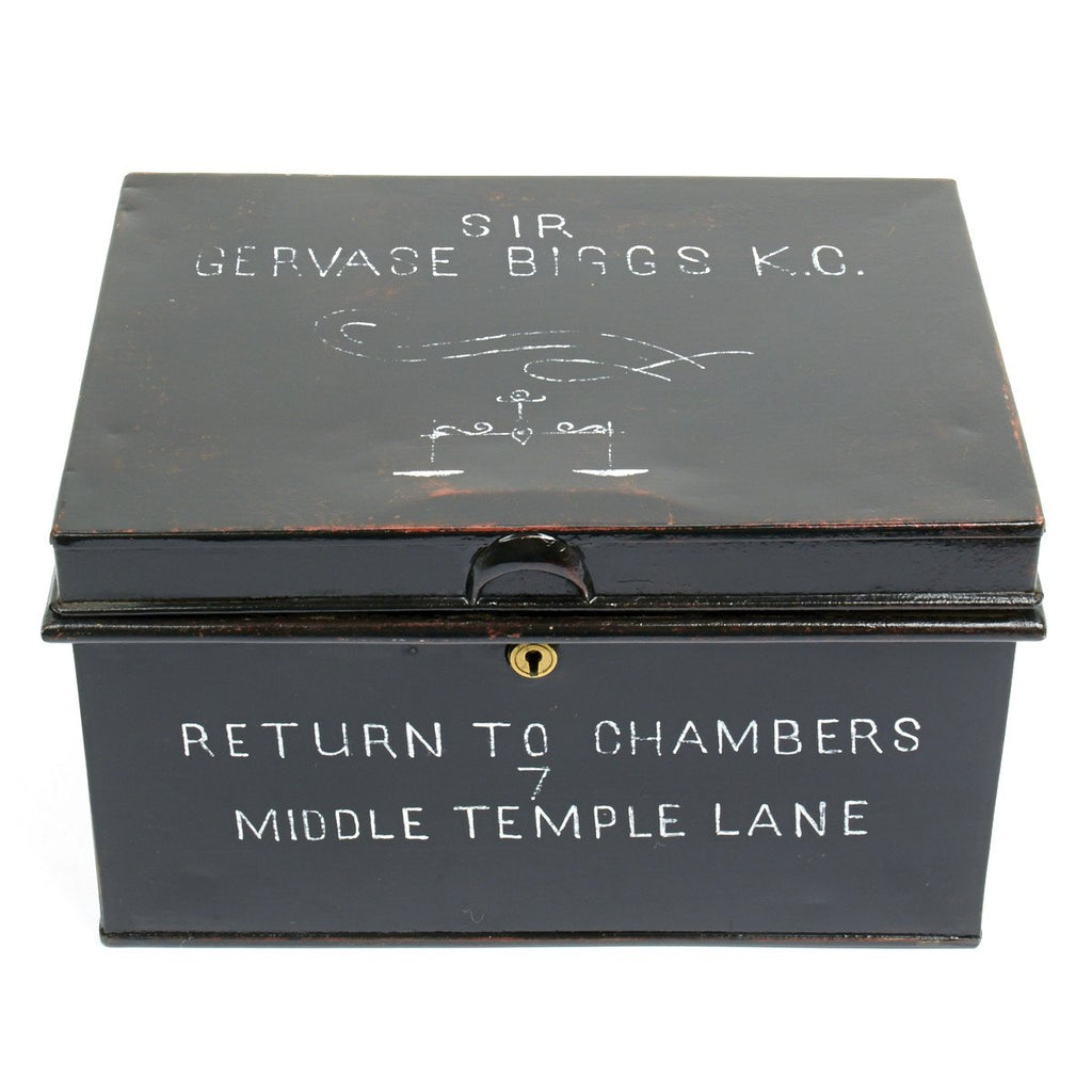 Original British Barrister Wig and Gown Tin Chest of Sir Gervase Biggs K.C.- Circa 1901 Original Items