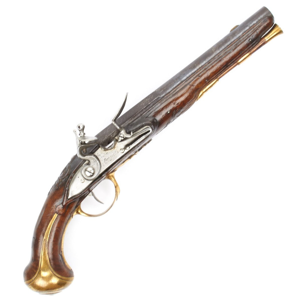 Original French Flintlock Officer Pistol by Coignet Dating from the French and Indian Wars Original Items