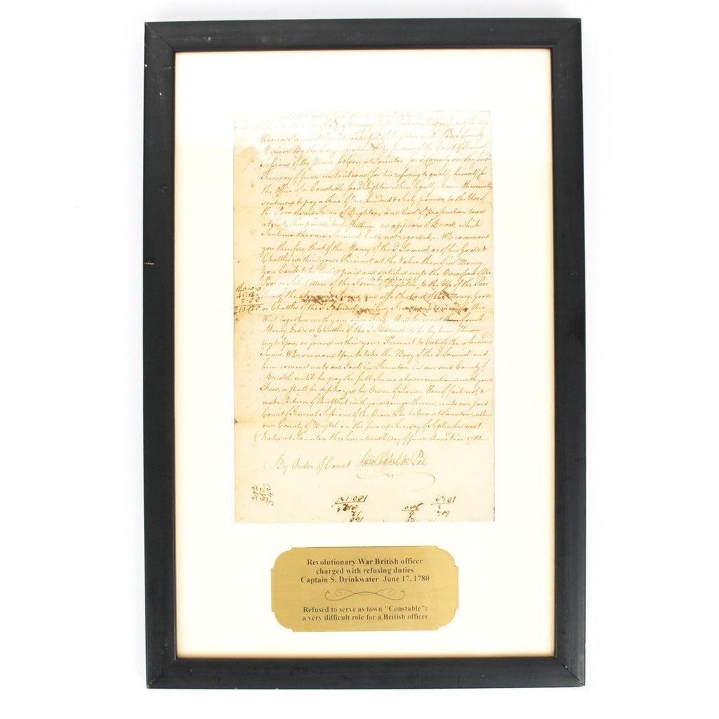 Original British Sea Captain American Revolutionary War Document from Massachusetts Dated 1780 Original Items