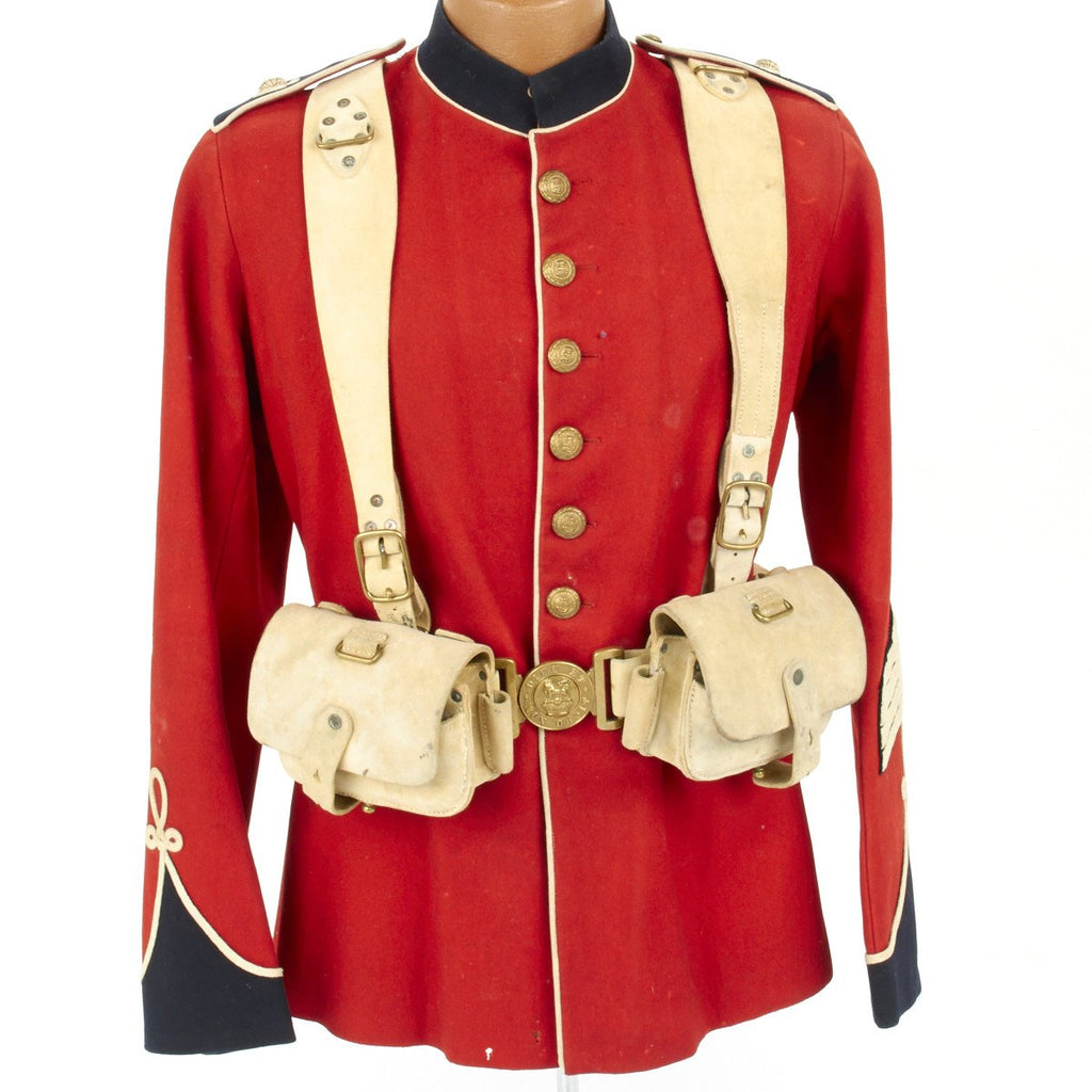 Original British Victorian P-1888 Buff Leather Slade Wallace Equipment Set with Named Royal Marines Sargent Tunic International Military Antiques Original British Victorian P-1888 Buff Leather Slade Wallace Equipment Set with Named Royal Marines Sargent Tunic International Military Antiques