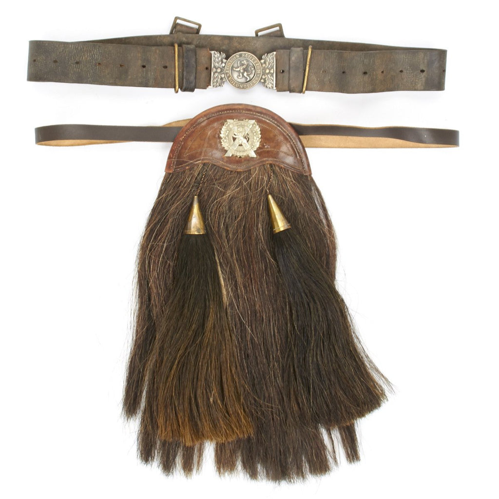Original Pre-WWI London Scottish Volunteer Regimental Sporran and P-1903 Waist Belt Original Items